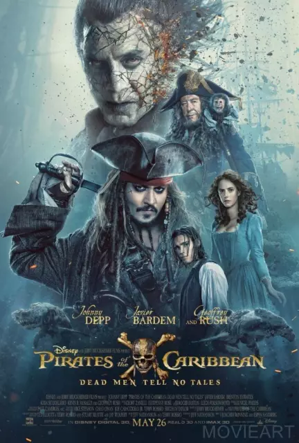 Pirates Of The Caribbean Tote Männer Erzählen Keine Tales Poster A4 A3 A2 A1 Kinofilm