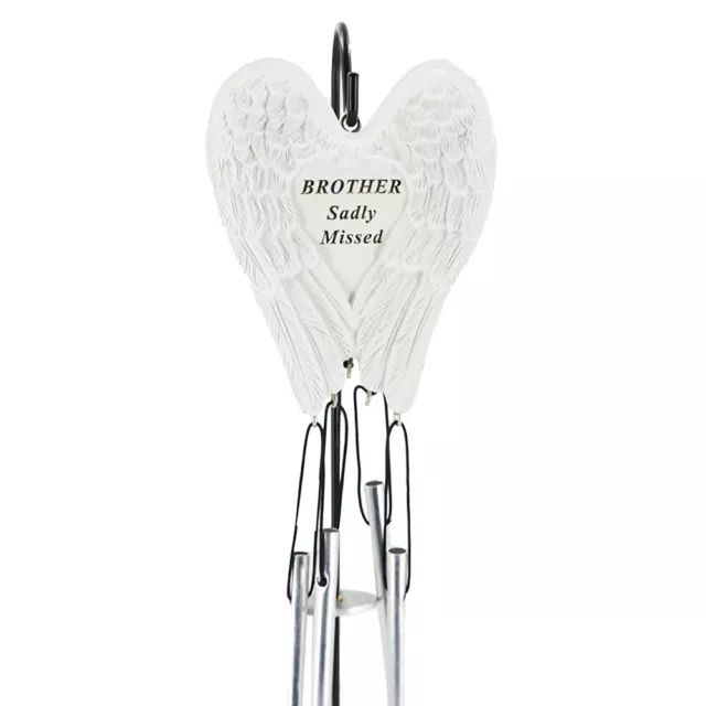 Brother Sadly Missed Guardian Angel Wings Graveside Memorial Wind Chime