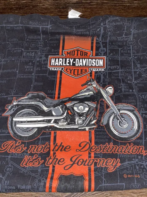 Harley Davidson Shirt Adult Large Black Wisconsin Dells 2011 Hanes Beefy Mauston