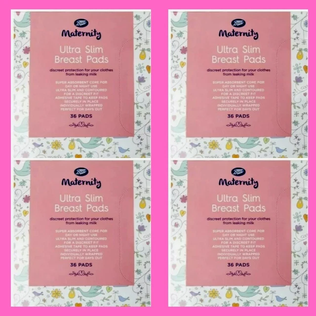 4 X 36 Botas Maternidad Ultra Delgadas Almohadillas para el Seno Súper Absorbentes