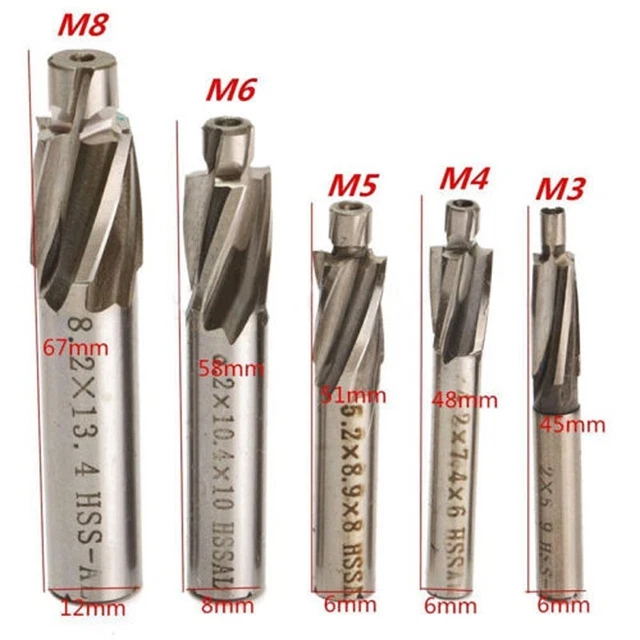 Set fresatura grado professionale 5 pz per lavorazione precisa e veloce