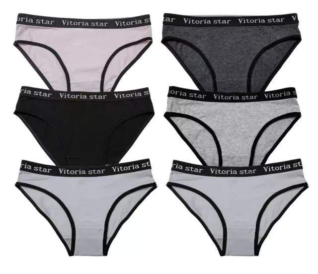 6 Pk Womens Girls Ladies Underwear Low Rise Cotton Briefs Basic Knickers 2