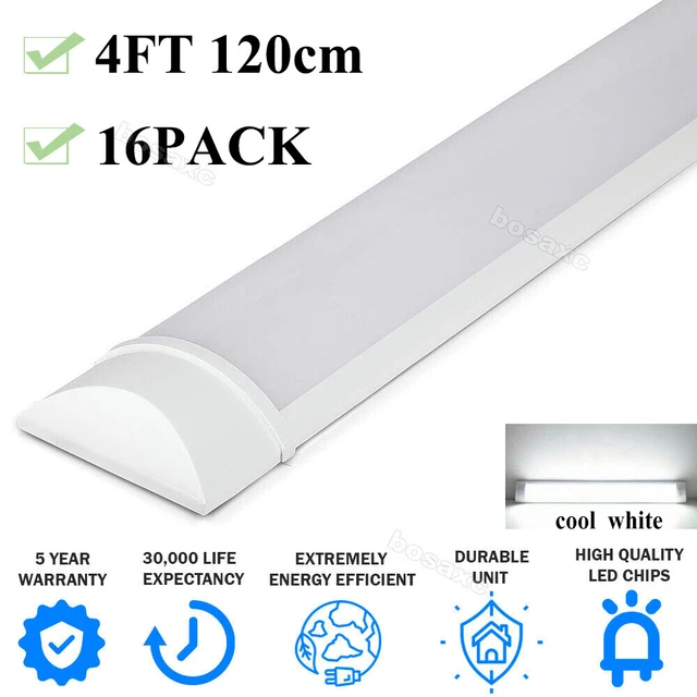 16 PACK 4FT LED SHOP LIGHT 6500K Daylight Fixture LED Ceiling Lights ...