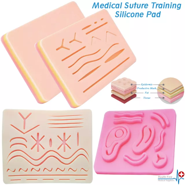 Suture Practice Medical Silicone 3 Layer Suturing Pad Human Skin Model Training