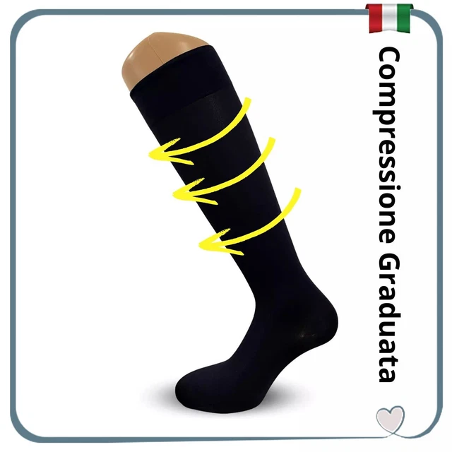 CALZE COMPRESSIONE GRADUATA Uomo Donna Calze Elastiche Sanitarie