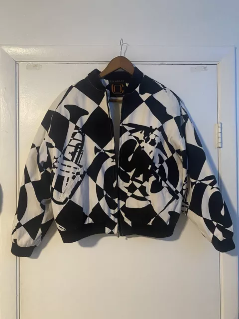 Vintage 90s Ellen Tracy Abstract Jacket Women’s Size Small Black And White