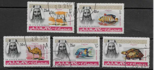 Ajman , United Arab Emirates ,1965, Official , Set Of 5 , Perf ,Cto/Used