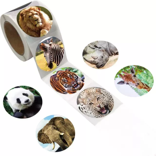 Kids Reward Animal Safari Jungle Stickers Teacher School Award Chart Labels 25mm
