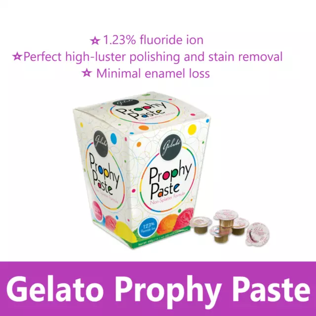 Dental GELATO Prophy Paste Upto 600 cups Prophylaxis Non Splatter All Grit Types