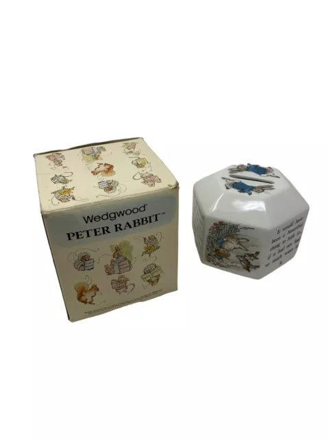 Wedgewood Peter Rabbit Porcelain Coin Bank Piggy Bank Beatrix Potter Designs