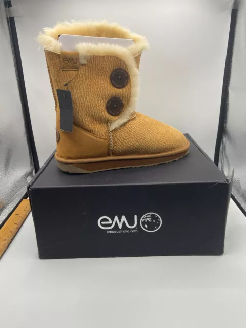 EMU Australia Valery Texture Boots Size 8 Chestnut