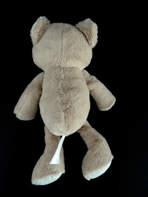 R7- DOUDOU PELUCHE CARREBLANC OURS BEIGE BLANC VERT JAUNE MARRON 31cm - TTBE 3