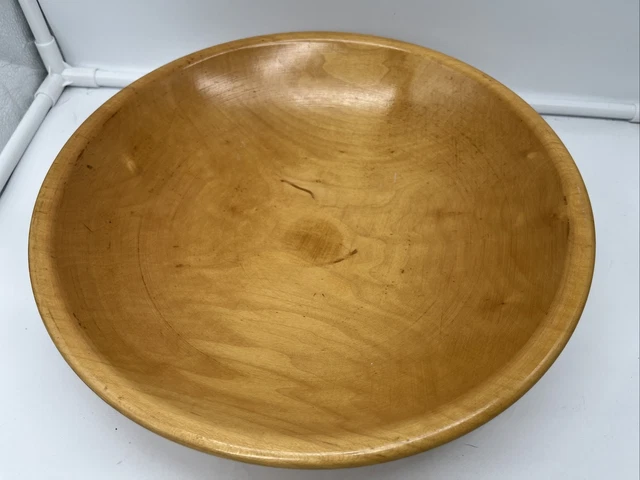 Parrish Wood Bowl 11” Round- High Gloss Lacquered W/ Feet Vintage MCM 3