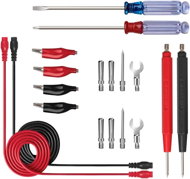Sonde Multimètre Testeur Silicone électricien Cordon Mesure Pinces Crocodile vis