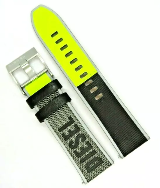 Diesel Original Spare Band Nylon DZT2012 Watch Grey Neon Strap 0 15/16in