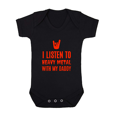 I Listen To Heavy Metal With My Daddy Baby Grow Rock N Roll