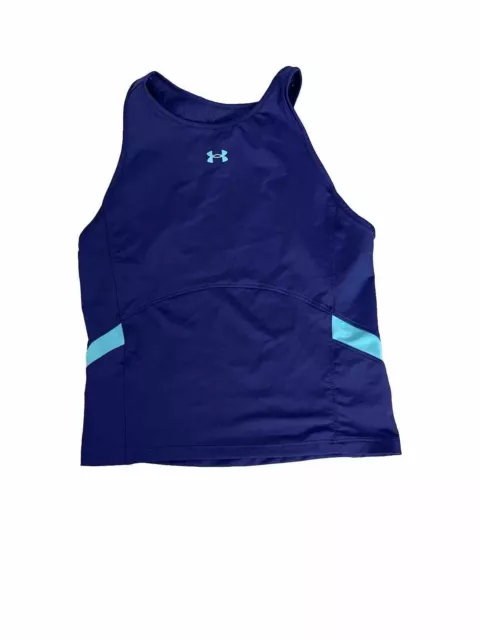 Under Armour Tank Shirt Womens XS Blue Lightweight Active Gym Fitted