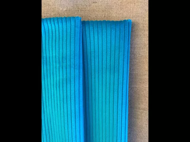 1.4 Metres Vintage Teal Blue Corduroy Fabric