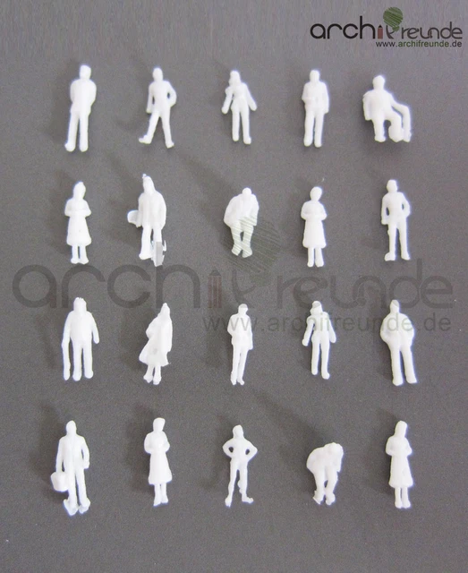 8x Modellbau Figuren 1:25 - Stehende Personen Unbemalt Für Spur G