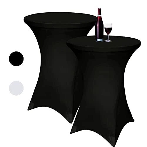 32x43 Inch Round Spandex Cocktail Table Covers Four-Way Tight Fitted Stretch ...