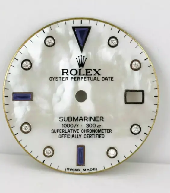 Custom ROLEX Submariner Champagne SERTI Dial Fits Models 16613 16618 RARE