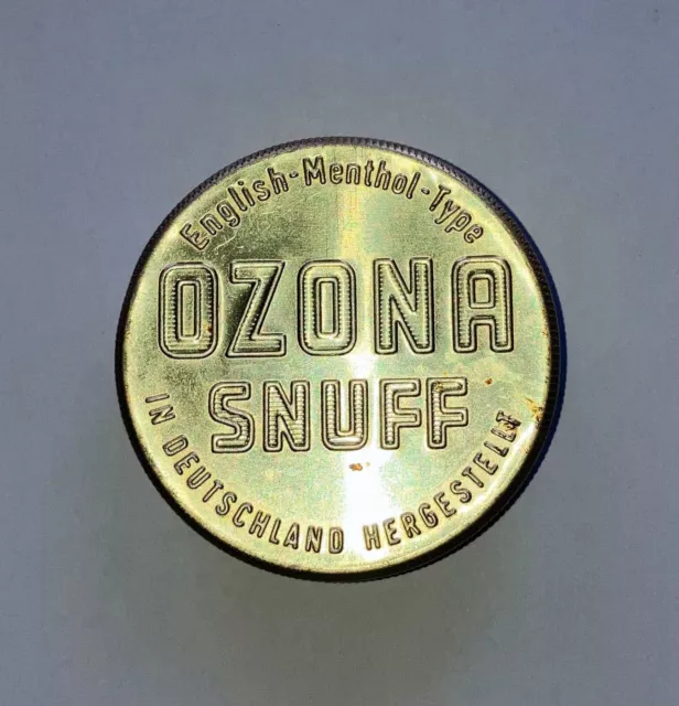 Alte OZONA  SNUFF Schnupf Tabak Dose rund gold silber