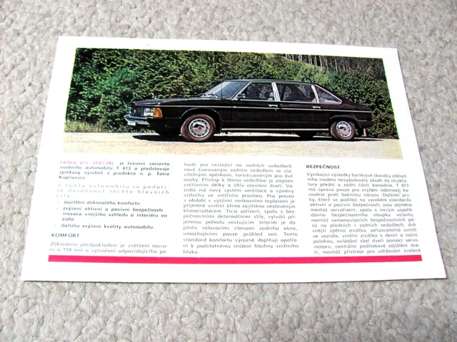 1980's TATRA 613 SPECIAL (CSSR) SALES BROCHURE
