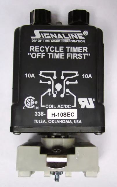 TIME MARK SIGNALINE 338 H 10SEC 10 Amp Recycle Timer Timing Relay with Base