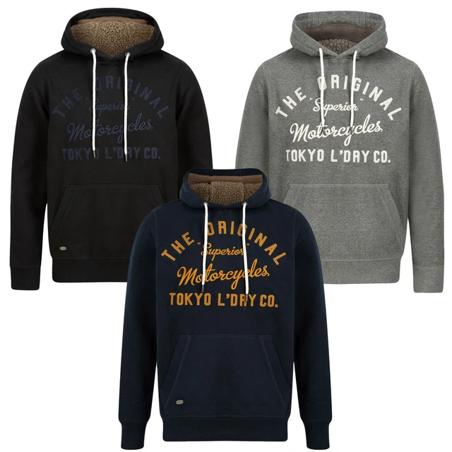 Tokyo Laundry Mens Hooded Top with Fleece Lined Hood Hoody Hoodie Sweater Thick