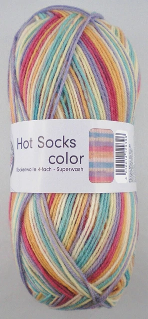 50g Hot Socks Color Strumpfwolle Sockengarn 4-fach stricken häkeln Fb 410