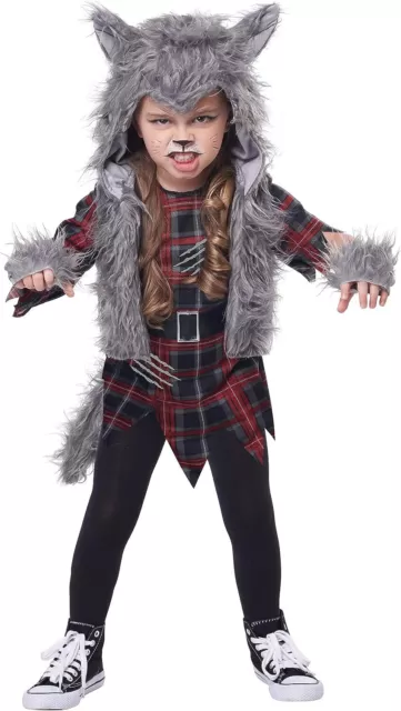 Wee-Wolf Girl Werewolf Were Wolf Fancy Dress Up Halloween Toddler Child Costume