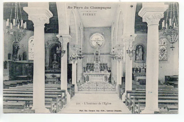 PIERRY Au pays du Champagne - Marne - CPA 51 - the interior of the church