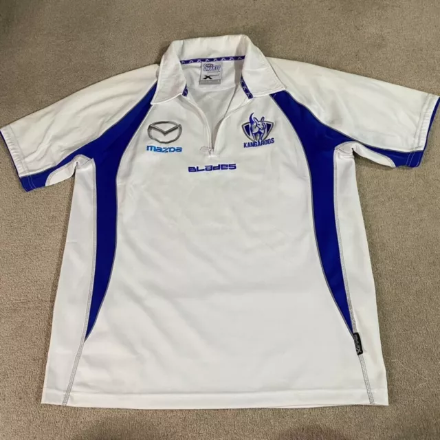 North Melbourne Kangaroos Polo Shirt Mens Large Home AFL Football Short Sleeve