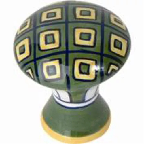 Atlas Homewares Cabinet Hardware Knob Ceramic Yellow Green GEO Handle Pull