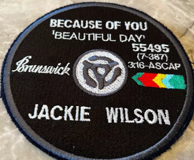 Northern Soul  - Medium - Sew On Patch - Jackie Wilson - Because Of You - New