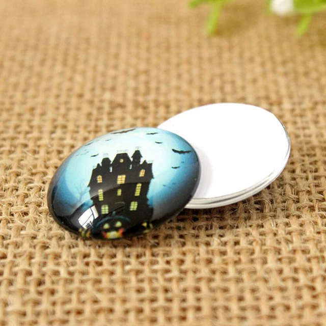 20 Pcs Mosaic Printed Glass Dome Cabochons Flatback Glass Dome Cabochons Round