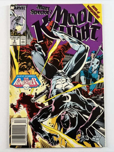 Marc Spector Moon Knight #8 (1989) Punisher ~ Newsstand | Marvel Comics