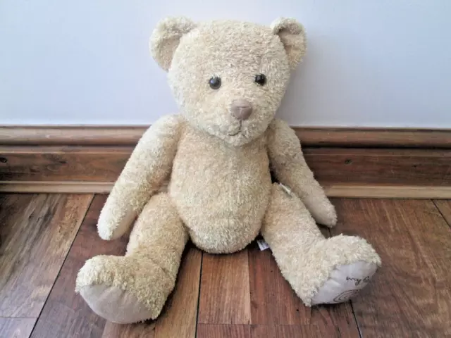 Vintage Mothercare My First Teddy Soft Plush Beige Brown Baby Toy Bear 17"