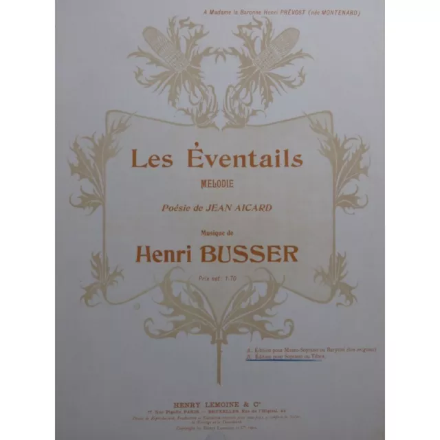 Busser Henri All Horses&peony Singer Piano 1902