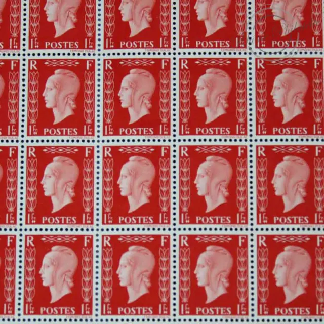 Feuille De Timbres N°701E "1F Rose-Rouge Type Ii De La Serie Non Emise De Londre 2