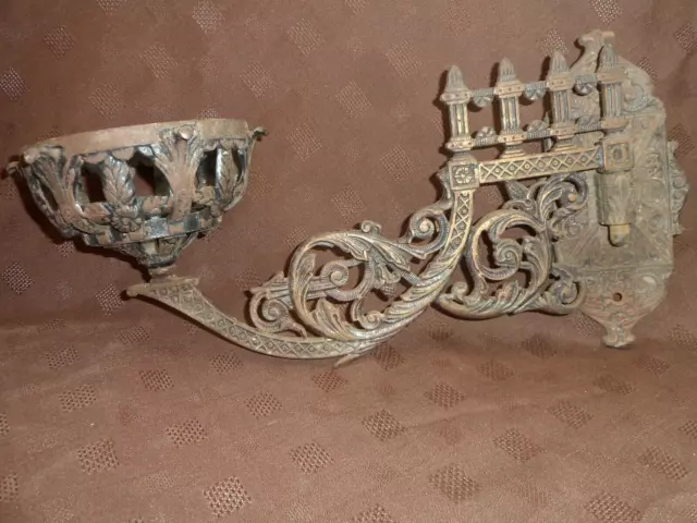 Vintage Oil Lamp Wall  Bracket / Sconce Decorative Iron  Work