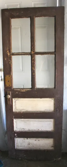 Exterior wood door Dark brown and white 79"x 29.75"