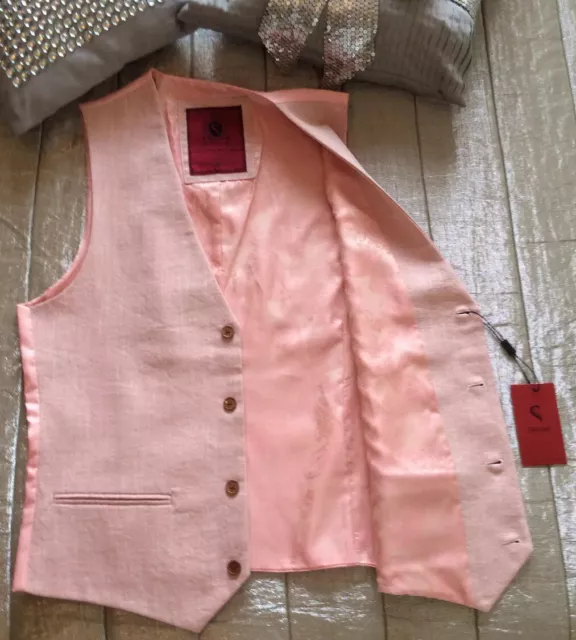SWADE London Camicia da uomo rosa taglia 38 M gare di nozze occasione serale formale