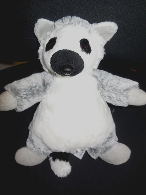 359/ doudou peluche lémurien blanc gris noir CREATIONS DANI 23cm - état NEUF