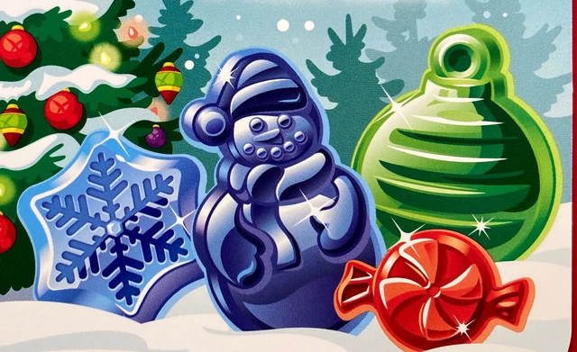 Jello Jigglers Moldes de Vacaciones Adornos Hombres de Nieve Copos de Nieve Caramelos NUEVO Lote de 2