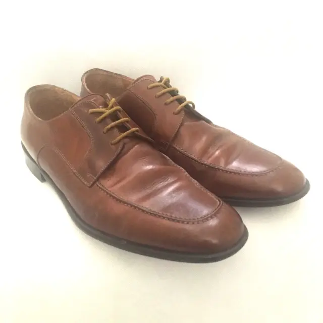 JOHNSTON & MURPHY Dress Shoes Mens Size 13 Brown Oxford Lace Up Leather ...