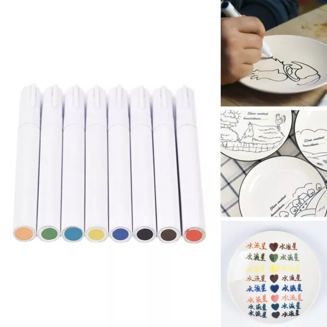 NEUJAHR SONDENANGEBOT 8x Unterglasur Markerstift Set Porzellanfarbe Keramik 3