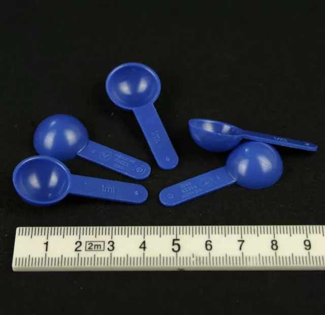 5 x 10 ml blue measuring spoon 10 ml measure micro scoop plastic 10000mg
