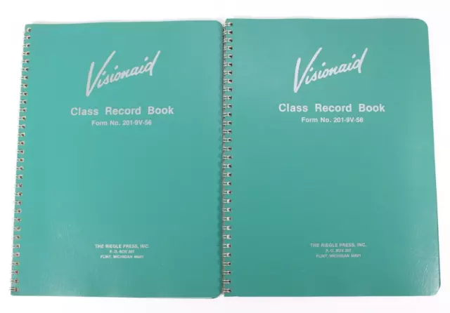 Visionaid Teachers Grade Book/Class Record Book 9 Weeks 56 Name Lot of 2