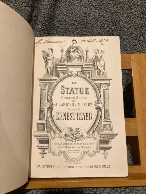 Ernest Reyer La Statue opéra partition chant piano reliée Choudens Bizet